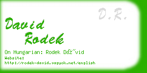 david rodek business card